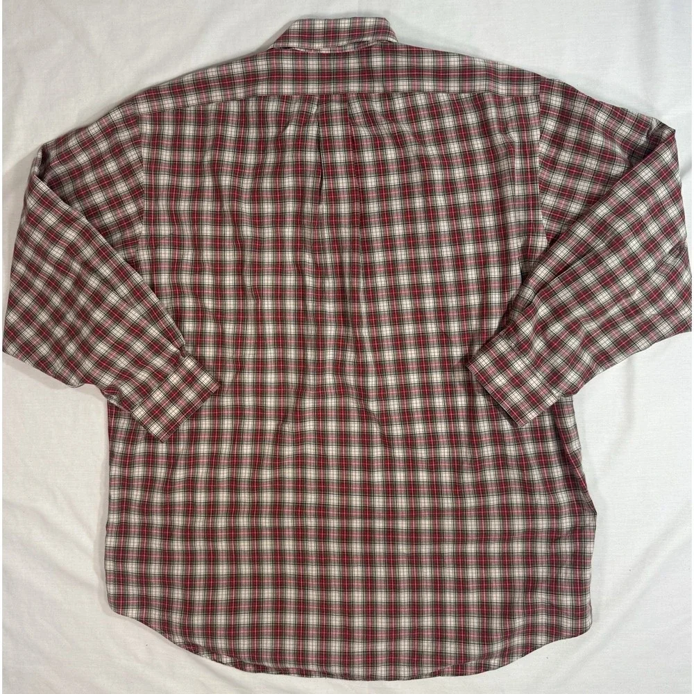 Vintage Polo Ralph Lauren Yarmouth Red Plaid‎ Button Up Shirt Men's Large